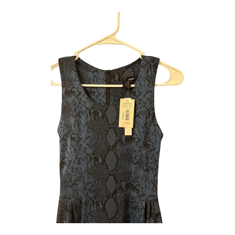 Aqua Skater Dress Size Small S Snake Skin Design Blue and Black Brand New BNWT - Picture 2 of 4
